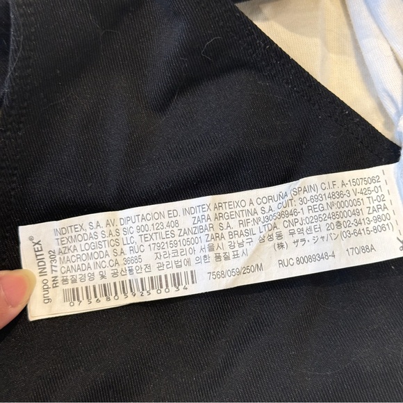 2/$15‼️ Zara Floral Print T-Shirt Bodysuit, White & Black, Size M, Crew Neckline - Picture 11 of 14